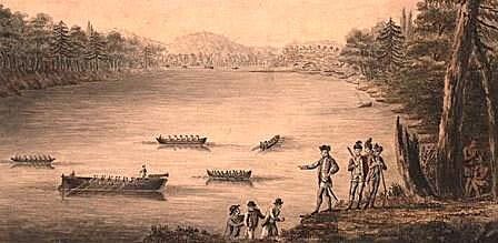 General Philip Schuyler greeting troops at Fort Ticonderoga 1775